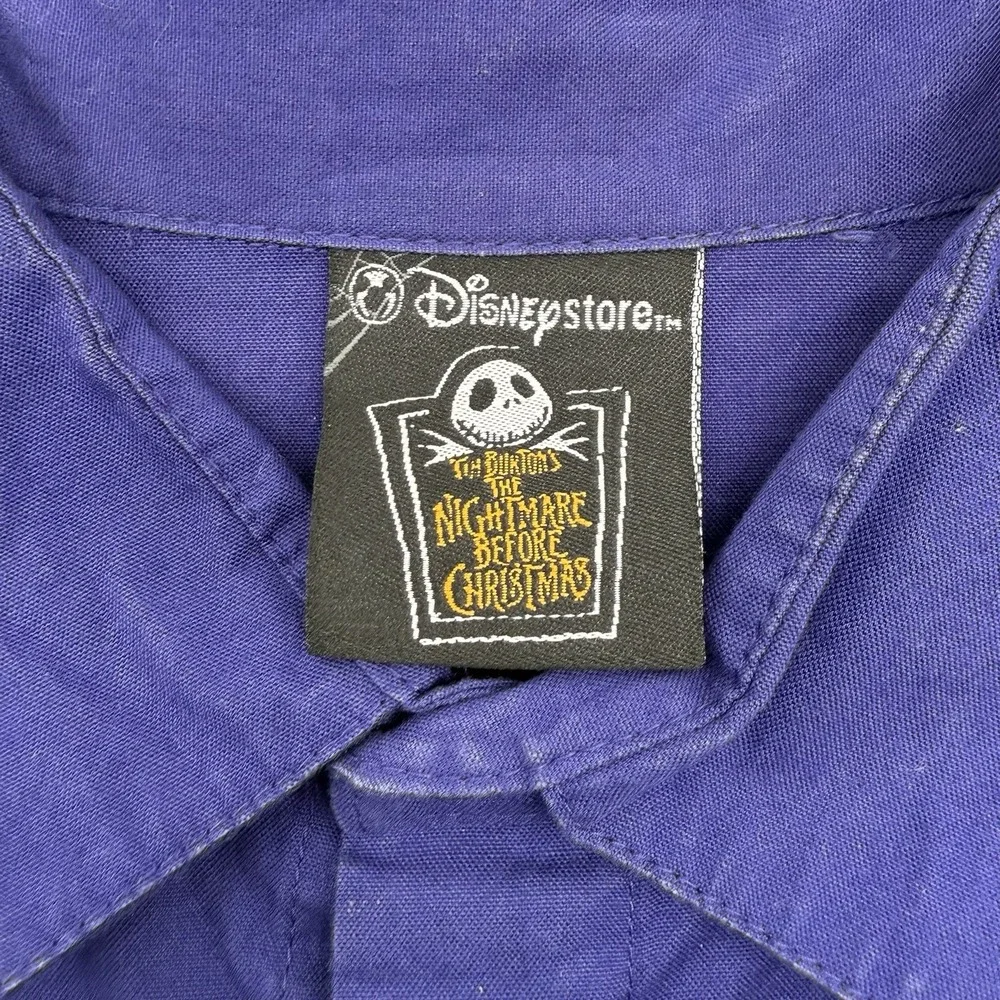Disney Store Button Up Mens S Purple Nightmare Before Christmas Jack Skellington